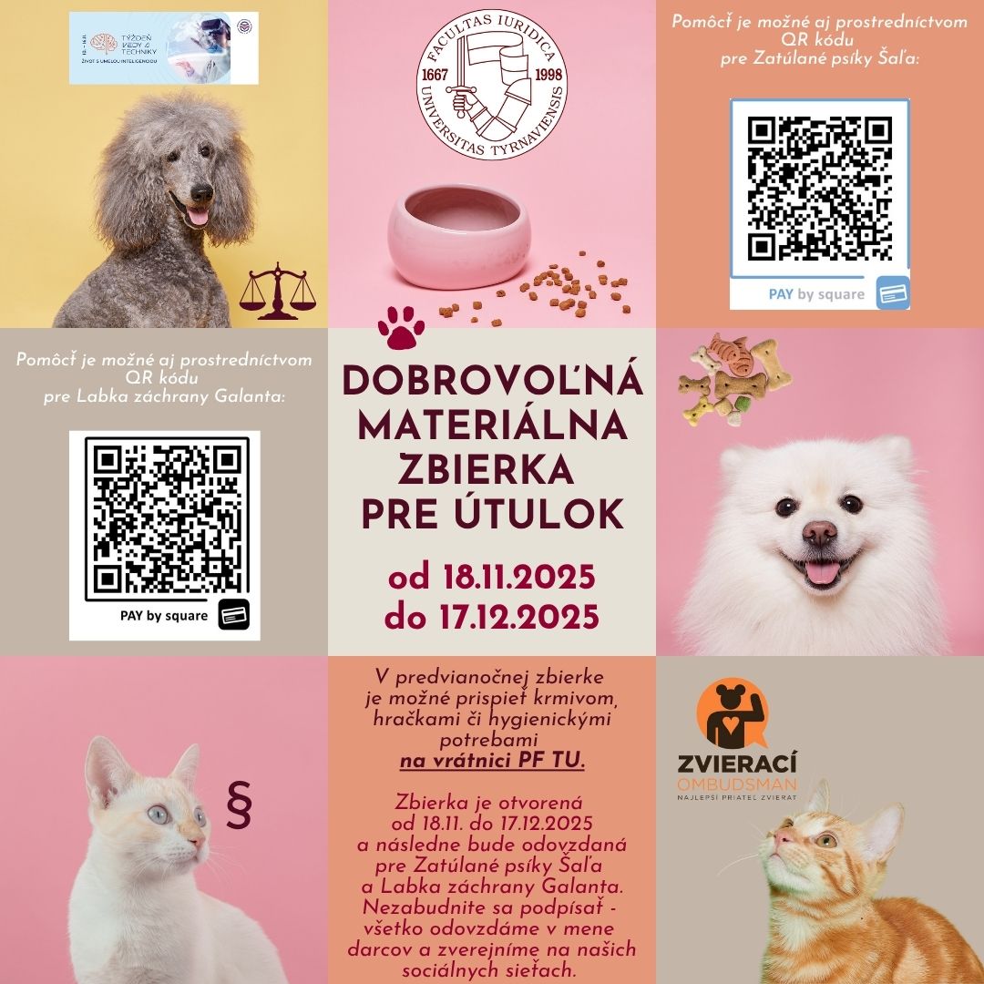 Dobrovoľná materiálna zbierka do útulkov