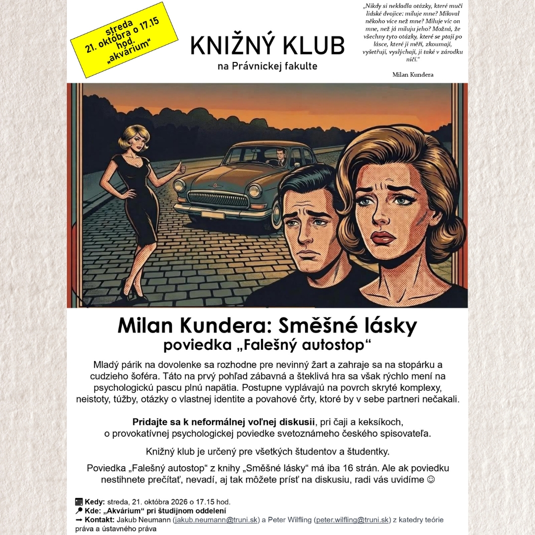Knižný klub: Milan Kundera - Směšné lásky