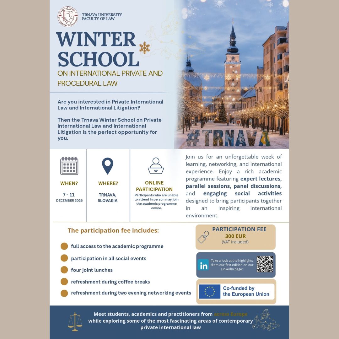 Winter School on International Private and Procedural Law