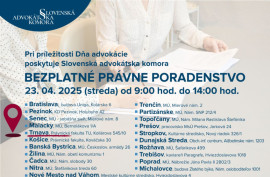 Bezplatné právne poradenstvo - SAK na PF TU 23.4.2025