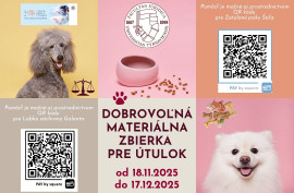 Dobrovoľná materiálna zbierka do útulkov